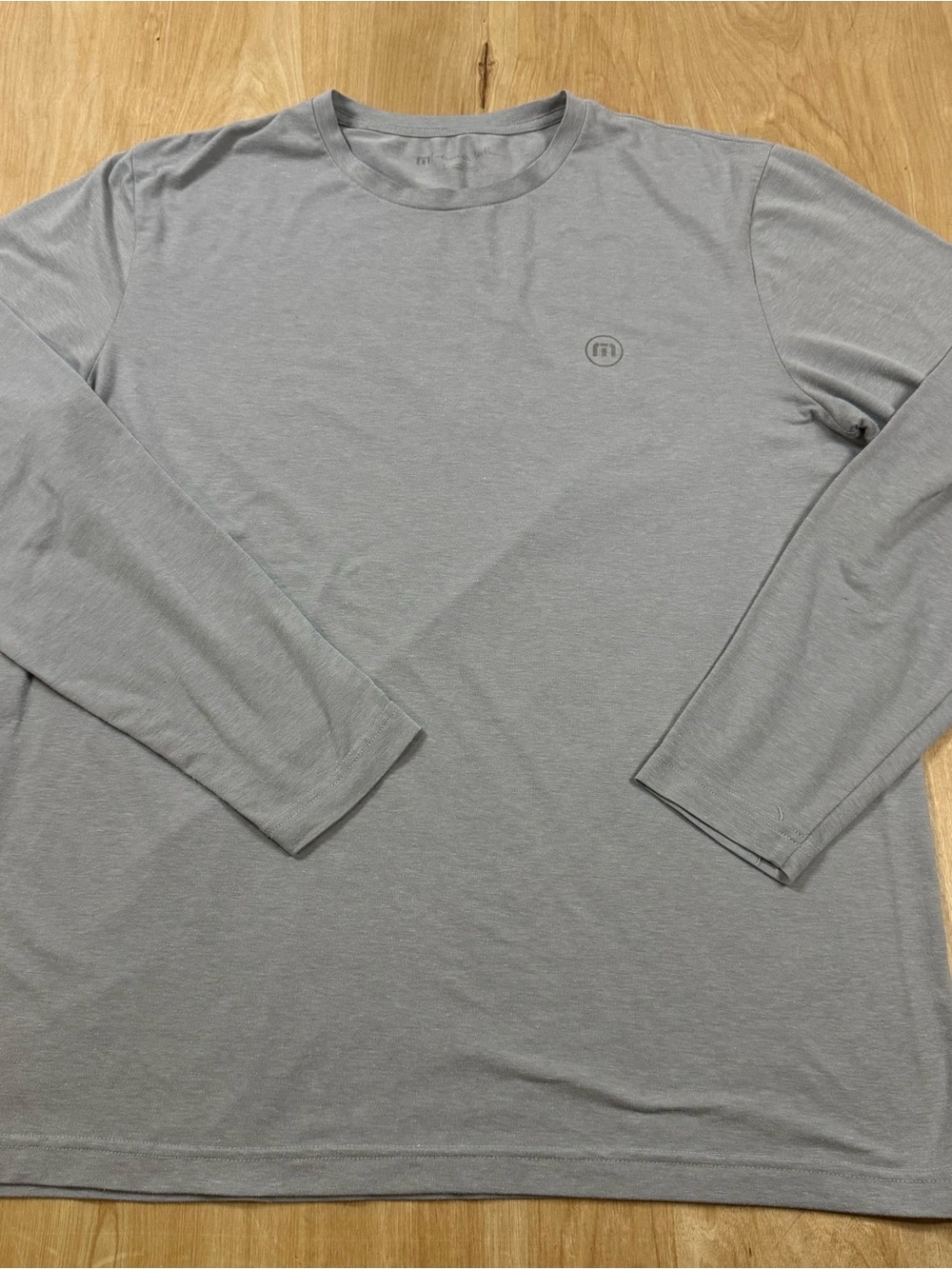 Travis Mathew Mens Gray Solid Long Sleeve Crew Neck T-Shirt Size Large